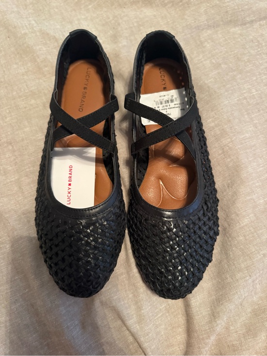 Lucky Brand Shoes - Lucky Brand Black Woven Crisscross Ballet Flats NWT!